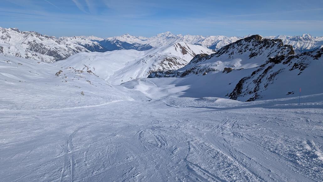Sehr schöne blaue Piste zum Eau d Olle Sessellift