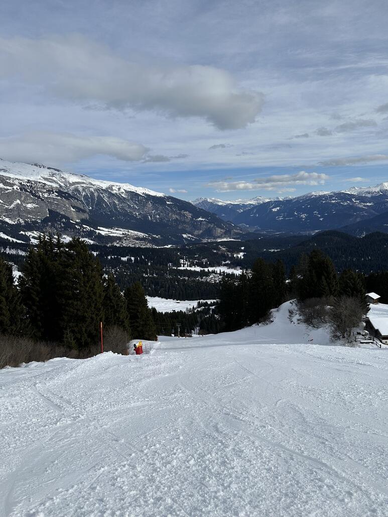 Abfahrt Richtung Laax nach dem Mittag auch noch gut.