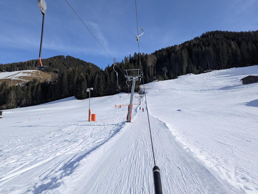 Auf geht's mit dem flacheren Lift