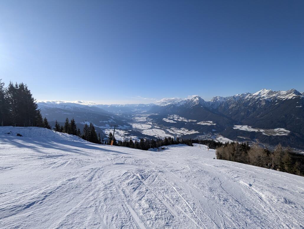 Piste oben leicht aufgefahren aber gut