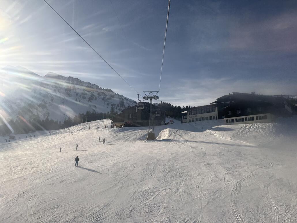 Ankunft auf der Rossweid mit ein schöne breite "Rossweidli" Abfahrt.