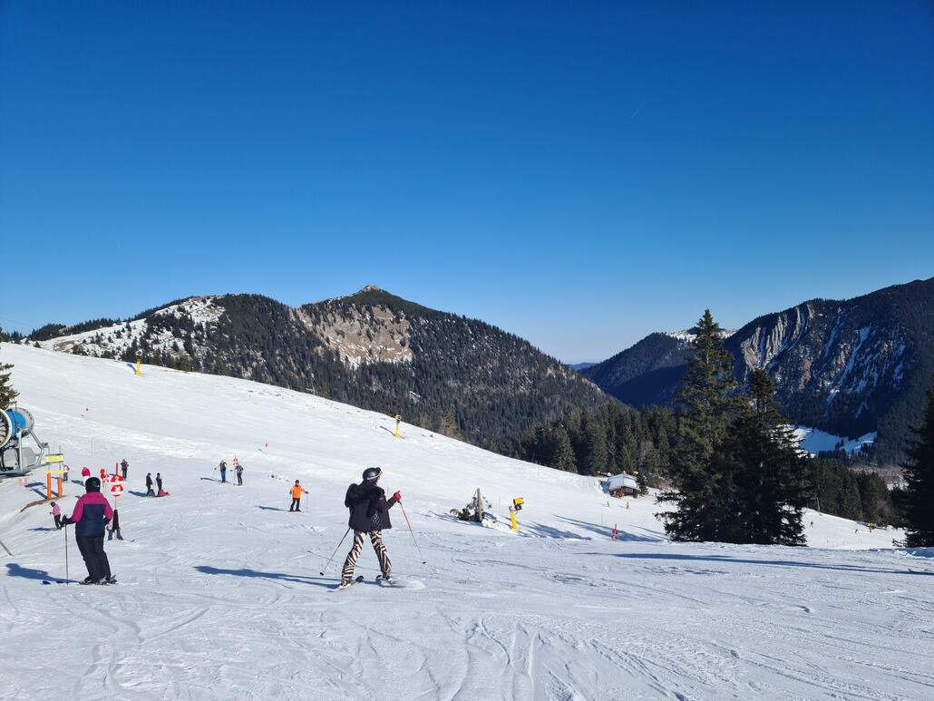 Pistenanfang am Stümpfling mit Blick in Richtung Osthang
