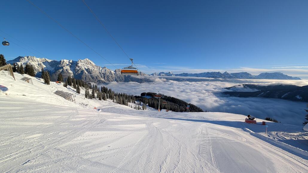 Der Schnee ist super griffig und perfekt präpariert!