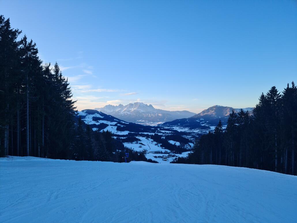 Doischbergabfahrt am späten Nachmittag